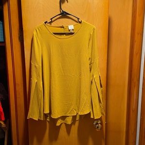 Mustard blouse with awesome detailing